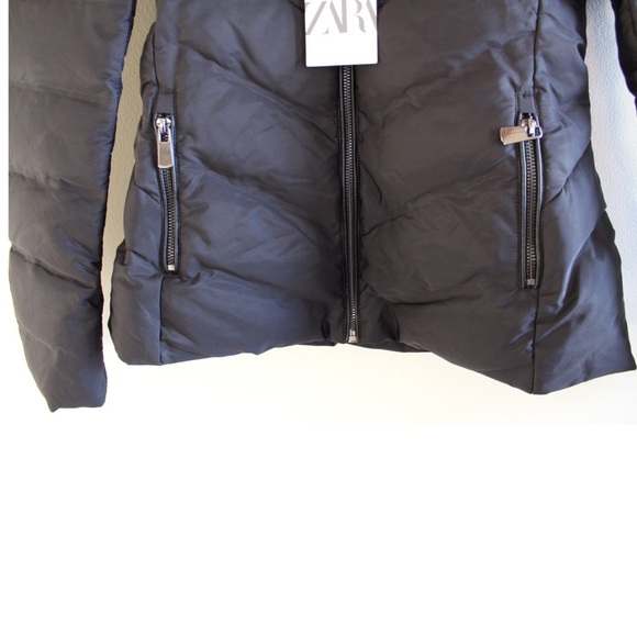Zara NWT Water and Wind Protection Jacket with Removable Fur Trim Hood Small - Picture 6 of 12